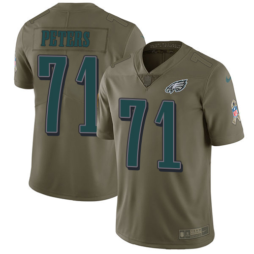 Nike Eagles #71 Jason Peters Olive Men's Stitched NFL Limited Salute To Service Jersey